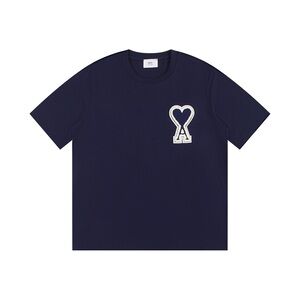 AMI Heart Logo Cotton T Shirt Relaxed Fit Unisex